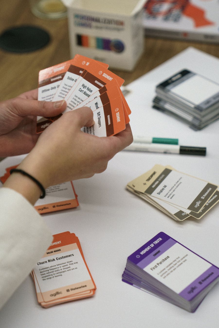 Sorting through Segment cards by hand